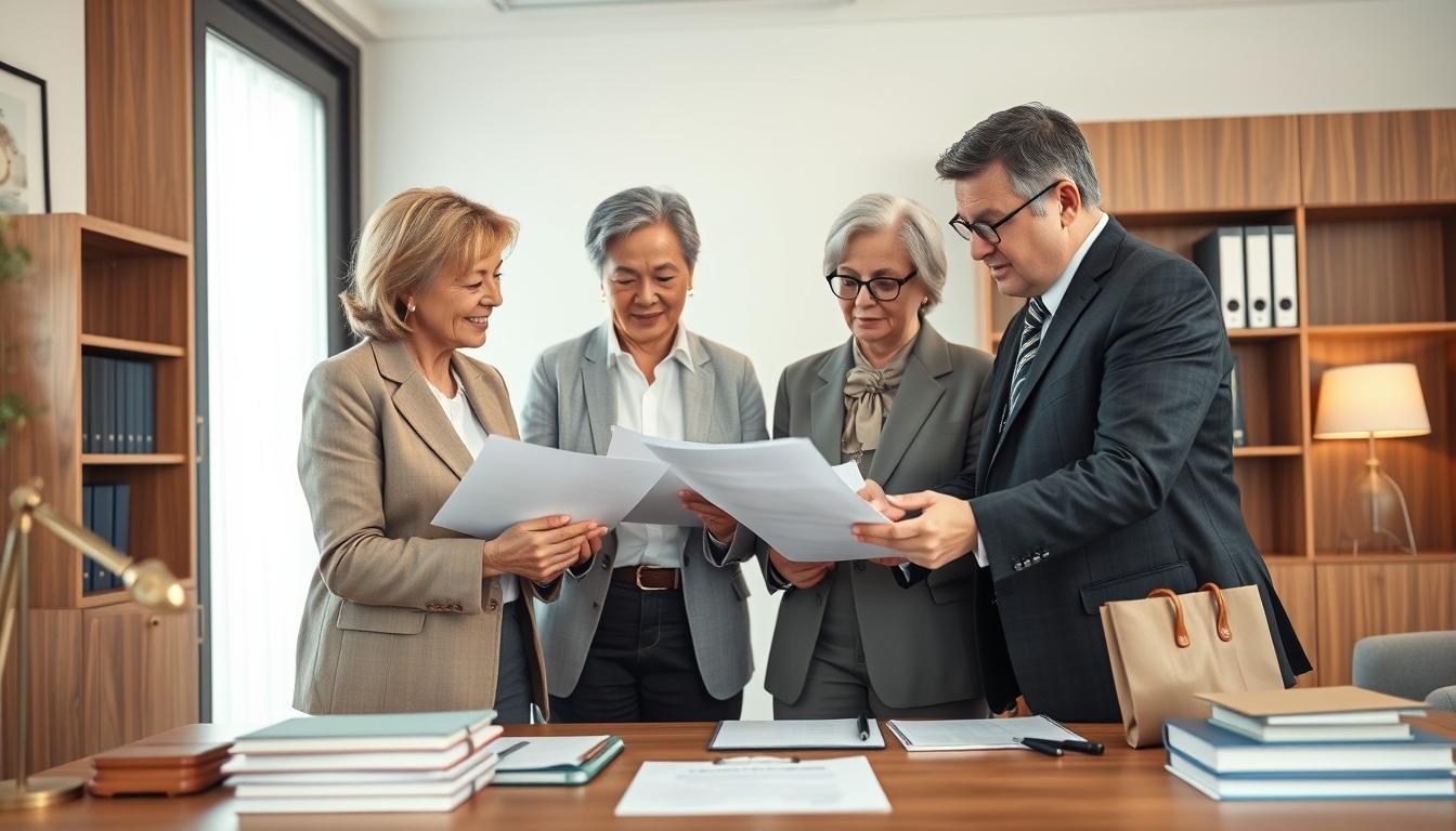 Senior legal team and family support