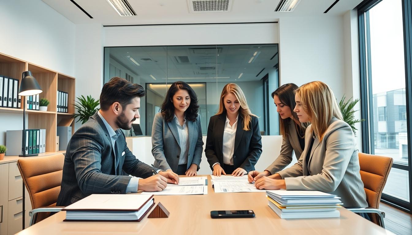 Family reviewing legal documents